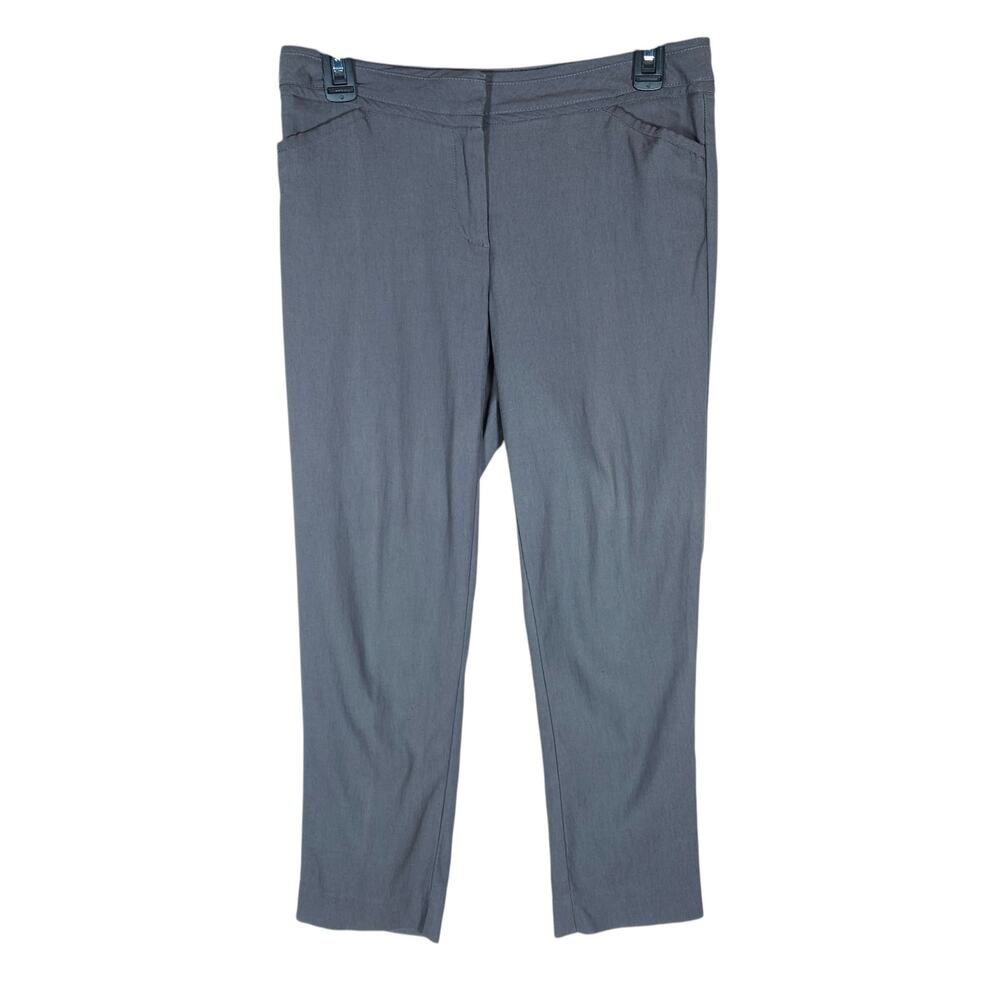 Land 'N Sea Pants 4 Gray Tailored Straight Leg Cropped Workwear Modern Trousers